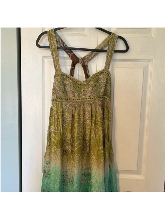 Free People Small Dress Into The Nights Maxi Embroidered lined boho - Picture 2 of 11